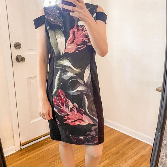 Ted Baker Eden Cold Shoulder Mini Dress Floral - Picture 1 of 8